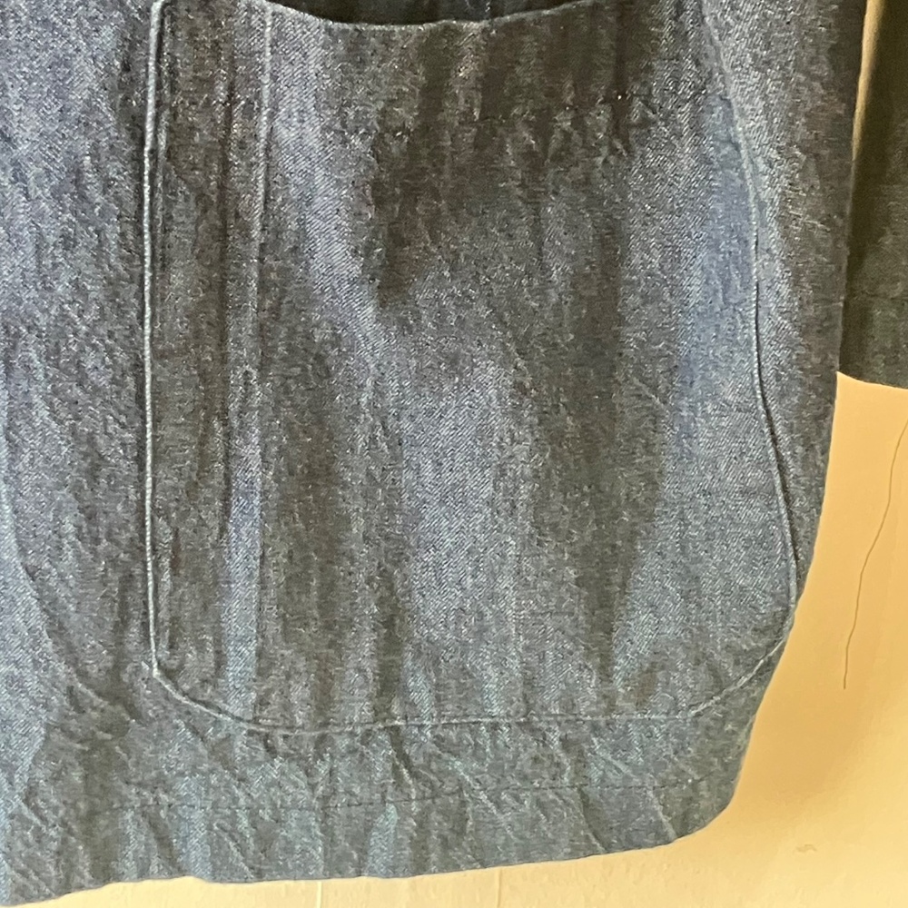 Medium Dark Blue Denim Oversized Blazer - Picture 9 of 12